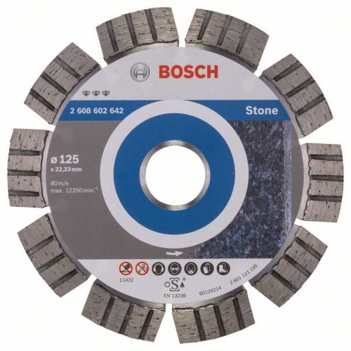 BOSCH Best for Stone Diamantový dělicí kotouč, 125 x 22,23 x 2,2 x 12 mm 2608602642