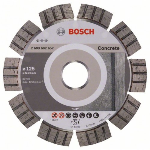 BOSCH Diamantový dělicí kotouč Best for Concrete, 125 mm 2608602652