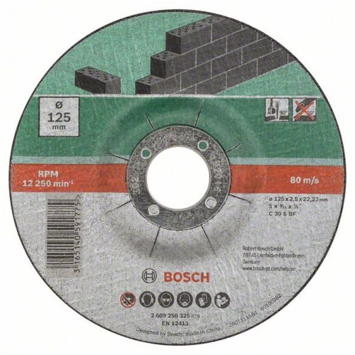 BOSCH 5dílná sada dělicích kotoučů lomených na kámen, 125x2,5mm, 5ks 2609256335