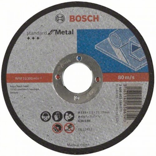 BOSCH Dělicí kotouč rovný Standard for Metal, 115 x 2,5 mm 2608603164