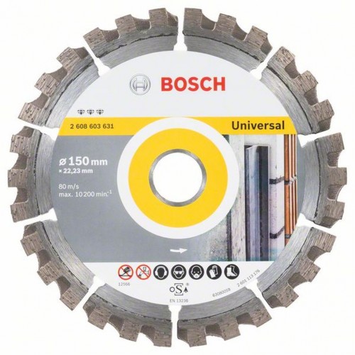 BOSCH Best for Universal Diamantový dělicí kotouč, 150 x 22,23 x 2,4 x 12 mm 2608603631