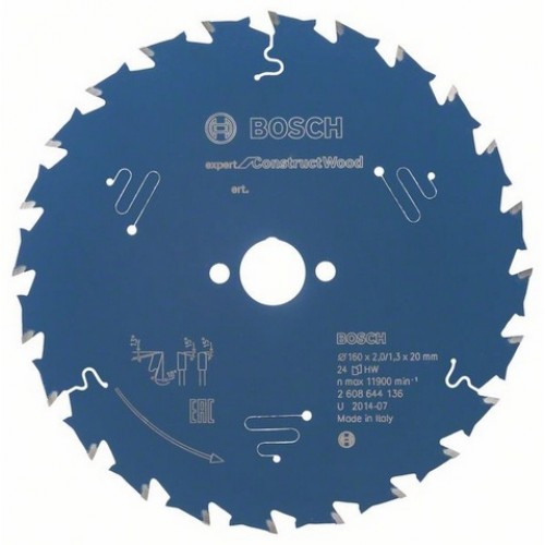 BOSCH Pilový kotouč Expert for Construct Wood, 160 x 2,0/1,3 mm 2608644136