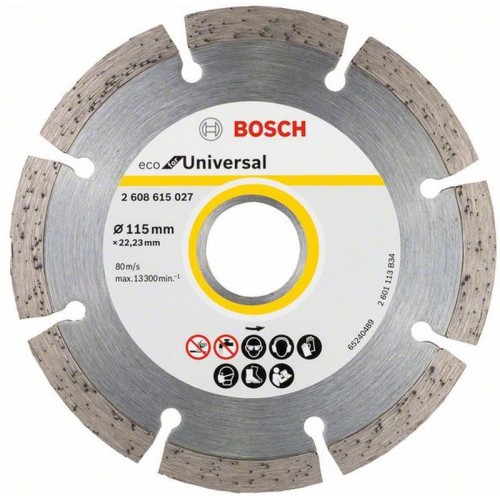 BOSCH ECO For Universal Diamantový dělicí kotouč 115.x22.23x2.0x7 mm 10ks 2608615040