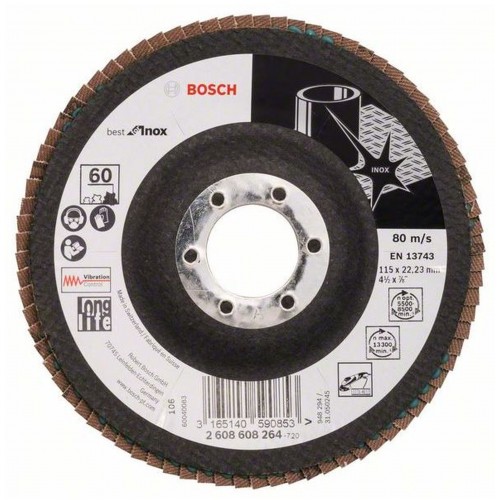 BOSCH Best for Inox Lamelový brusný kotouč X581, 125x22,23 mm, 60, 2608608277