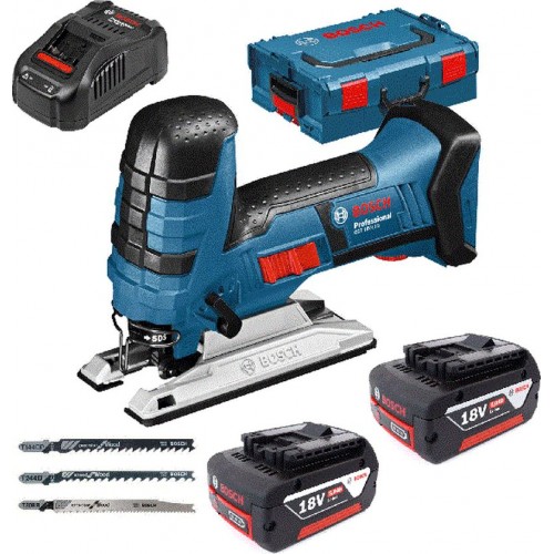 BOSCH GST 18 V-LI S přímočará pila kmitací, L-BOXX, 2x 5,0 Ah akumulátor 0.601.5A5.104