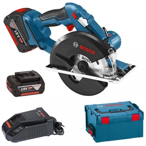 BOSCH GKM 18 V-LI akumulátorová okružní pila, L-BOXX, 2x 5,0 Ah akumulátor 0.601.6A4.002