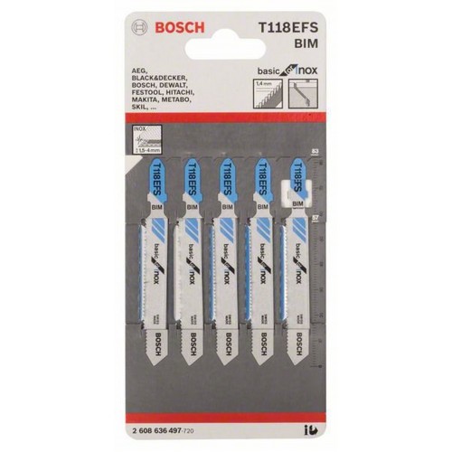 BOSCH Pilový plátek do kmitací pily T 118 EFS, 5ks 2608636497