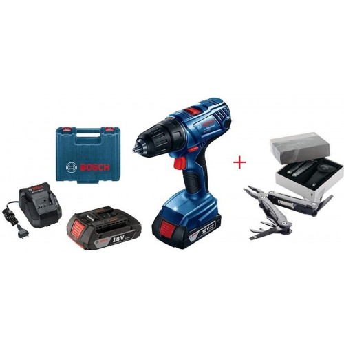 BOSCH GSR 180-LI Professional Aku vrtací šroubovák + Multifunkční nářadí Swiss 06019F8100