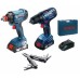BOSCH GDX 180-Li Aku rázový utahovák + GSR 180-Li Aku vrtací šroubovák + Multifunkční nářadí Swiss Peak 06019G5222