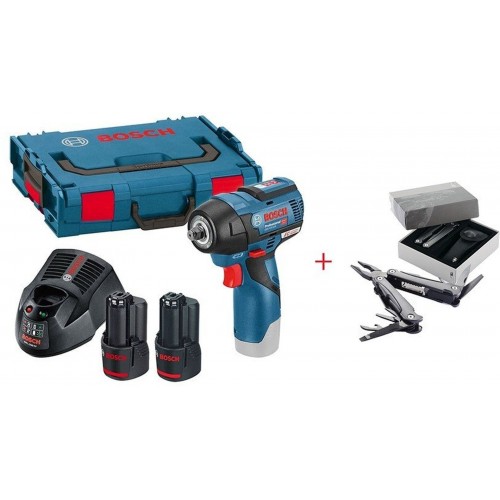 BOSCH GDS 12V-115 + 2× GBA 12V 2.5Ah+L-BOXX Aku Utahovák + Swiss Peak 0615990K9N