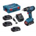 BOSCH GSR 18-2-LI Aku vrtací šroubovák + 3 x 1,5 Ah v L-BOXX 0.615.990.FD7