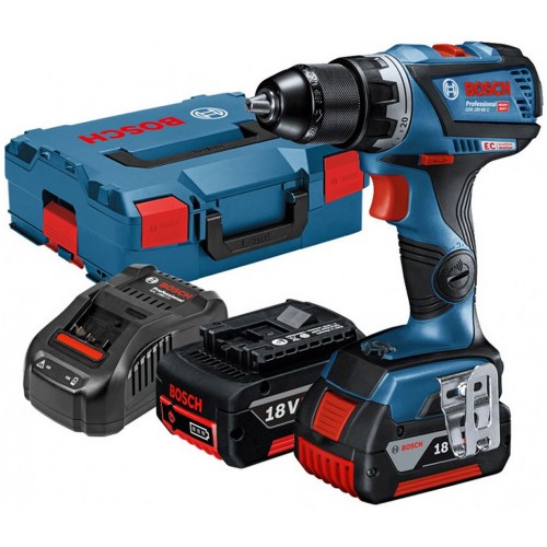 BOSCH GSR 18V-60 C Akumulátorový vrtací šroubovák, 18V 2x5.0Ah 06019G1100