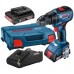 BOSCH GSB 18V-50 Akumulátorový kombinovaný šroubovák, 18V 2x2.0Ah 06019H5100