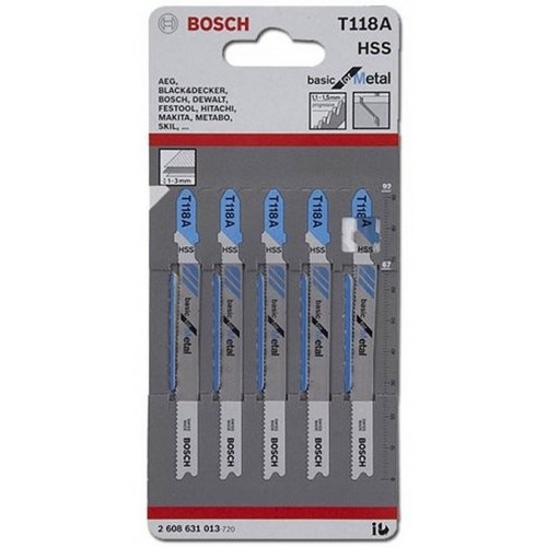 BOSCH Pilový plátek do kmitací pily T 118 A, 92 mm, 5 ks 2608631013