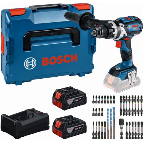 BOSCH GSB 18V-110 C PROFESSIONAL Sada nářadí, 2× 5.0Ah + GAL + sada bitů 0615A500E0