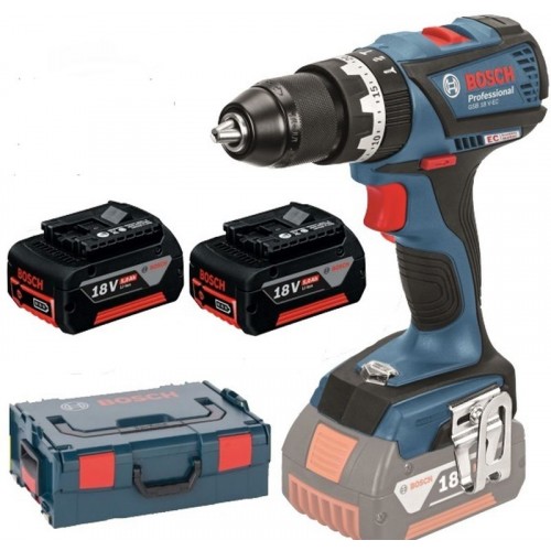 BOSCH GSB 18 V-EC Professional Aku příklepový šroubovák, L-BOXX, 2× 2,0 Ah Li-ion 06019E9105