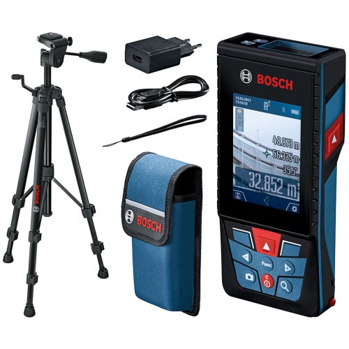 BOSCH GLM 120 C Professional Laserový dálkoměr vzdáleností + BT 150 Stavební stativ 0601072F01