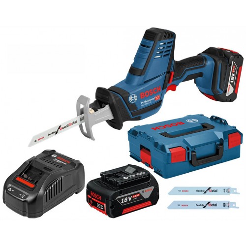 BOSCH GSA 18 V-LI C Akumulátorová pila ocaska, L-BOXX, 2x 5,0 Ah 06016A5002