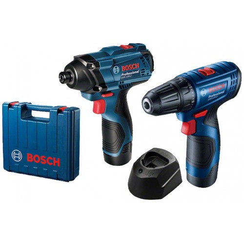 BOSCH Sada: GSR 120-LI + GDR 120-LI + GBA 12V 2.0Ah + GAL 1210 CV 4059952590998