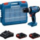 BOSCH GSB 18V-25 PROFESSIONAL Aku příklepový vrtací šroubovák, 2x 2,0Ah, kufr 06019K9304