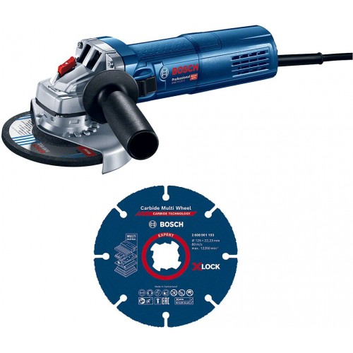 BOSCH GWS 9-125 S PROFESSIONAL Úhlová bruska + 1× dělicí kotouč X-LOCK Carbide Multi Wheel 0615990N3G BOSCH GWS 9-125 S PROFESSIONAL Úhlová bruska + 1× dělicí kotouč X-LOCK Carbide Multi Wheel 0615990N3G