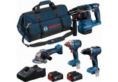 BOSCH PROFESSIONAL Sada nářadí GSR+GDX+GBH+GWS+2× 5,0 Ah+GAL18V-40 0615A500BK