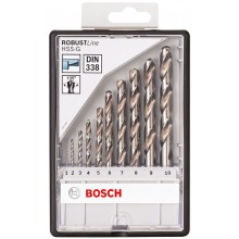 BOSCH Sada spirálových vrtáků do kovu HSS-G, Robust Line, 135° 1–10 mm, 10 kusů 2607010535