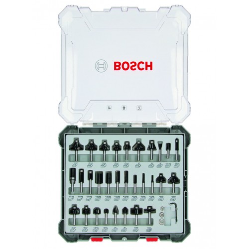 BOSCH Smíšená sada tvarových fréz s vřetenem 6 mm, 30 ks 2607017474