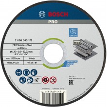 BOSCH Řezací kotouč PRO Stainless Steel and Metal, 125 × 1,6 × 22,23 mm, rovný 2608603172