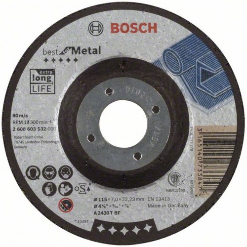 BOSCH Best for Metal Hrubovací kotouč profilovaný 115 x 22,23mm 2608603532