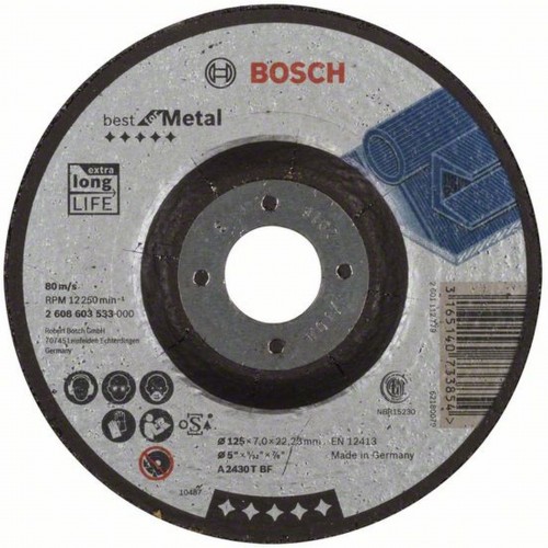 BOSCH Best for Metal Hrubovací kotouč profilovaný 125 x 22,23mm 2608603533