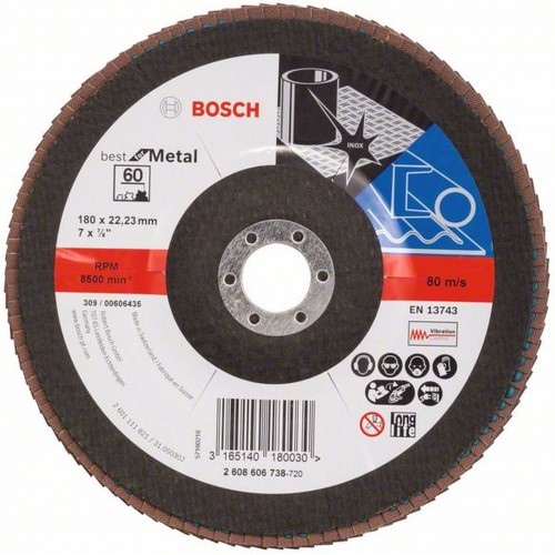 BOSCH Best for Metal Lamelový brusný kotouč X571 180 x 22,23mm 2608606738