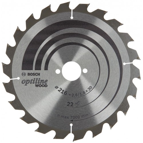 BOSCH Pilový kotouč Optiline Wood, 216 × 2,6/1,6 × 30 T22 2608838410