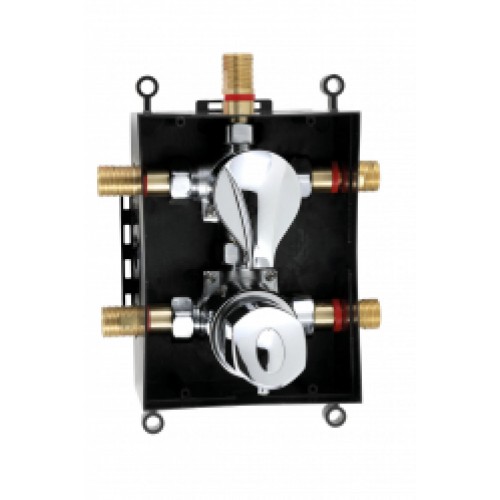 NOVASERVIS METALIA podomítková termostatická baterie s boxem chrom 3 vývody BOX052RXT1 NOVASERVIS METALIA podomítková termostatická baterie s boxem chrom 3 vývody BOX052RXT1