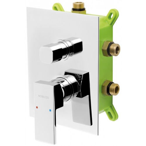 NOVASERVIS NOBLESS EDGE Podomítková baterie s boxem, chrom, 3 vývody BOX36051RX,0