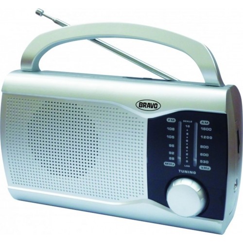 BRAVO B-6009 přenosné rádio stříbrné 10210000 BRAVO B-6009 přenosné rádio stříbrné 10210000