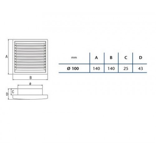 CATA Mřížka pevná B-10 01910200