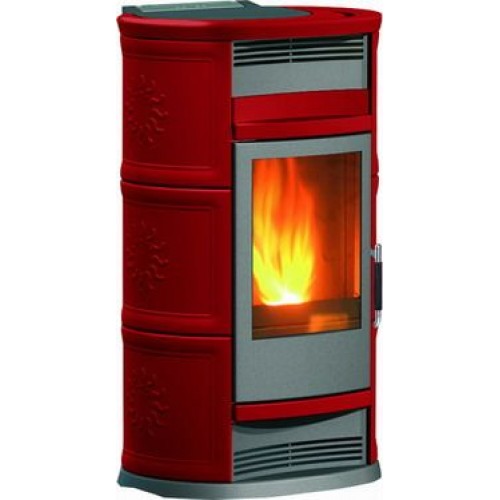 EDILKAMIN CHIC teplovzdušná krbová kamna na dřevo červená, bez ventilátoru 601930