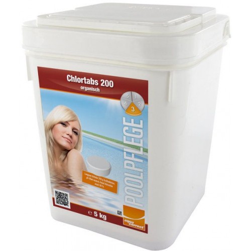 Bazénové chlórové tablety 200g, Organické, 5 kg Aquacorrect, 070145 Bazénové chlórové tablety 200g, Organické, 5 kg Aquacorrect, 070145
