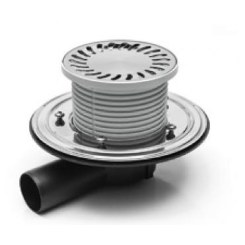 Podlahová vpusť boční PVBU50PR3 univerzální s přírubou 381D