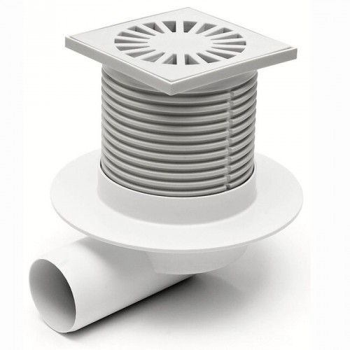 Podlahová vpusť boční DN 50 (PVB50N-L1) nerez 100x100 mm, s límcem 411L Podlahová vpusť boční DN 50 (PVB50N-L1) nerez 100x100 mm, s límcem 411L