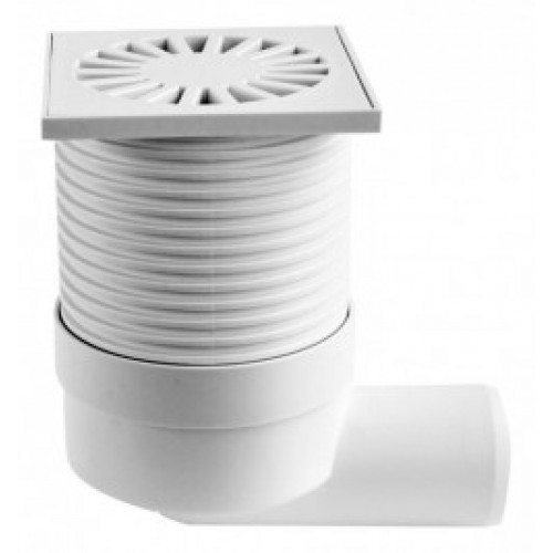 Podlahová vpusť boční DN 50 (PVB50P1) 100x100 mm, plast 412 Podlahová vpusť boční DN 50 (PVB50P1) 100x100 mm, plast 412