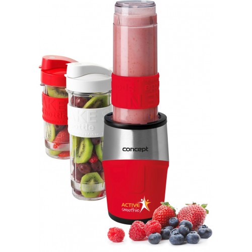 CONCEPT SM3386 SMOOTHIE MAKER Active 500W, 2 x 570ml + 400ml, červená sm3386