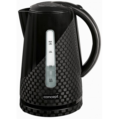 CONCEPT RK-2321 Rychlovarná konvice plastová 1,8 l Black s 3D potiskem rk2321 CONCEPT RK-2321 Rychlovarná konvice plastová 1,8 l Black s 3D potiskem rk2321