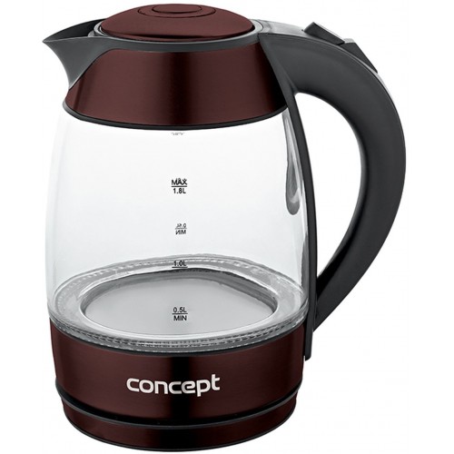 CONCEPT RK-4051 Rychlovarná konvice skleněná 1,8 l CHOCOLATE rk4051