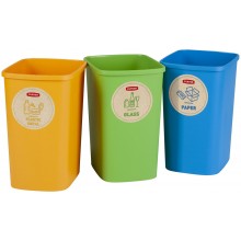 CURVER ECO Friendly 3x10L Set košů na tříděný odpad (modrá, zelená, žlutá) 02173-999