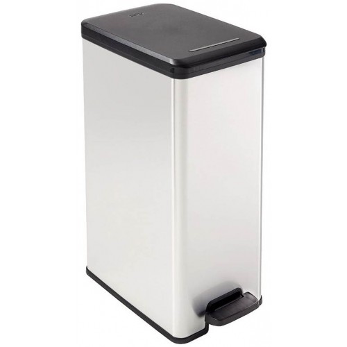 VÝPRODEJ CURVER SLIM BIN 40L Odpadkový koš 25 x 39,3 x 60,7 cm stříbrný 02340-582 POŠKRÁBANÉ VÍKO!!