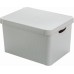 CURVER DOTS L box úložný dekorativní 39,5 x 29,5 x 25 cm šedý s tečkami 04711-F52