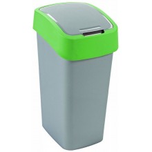 CURVER FLIP BIN 45L Odpadkový koš 65,3 x 29,4 x 37,6 cm stříbrná/zelená 02172-P80