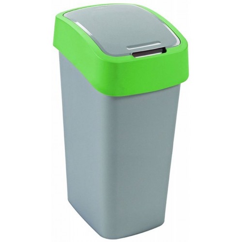 CURVER FLIP BIN 45L Odpadkový koš 65,3 x 29,4 x 37,6 cm stříbrná/zelená 02172-P80